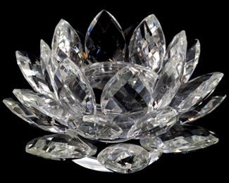 Swarovski Crystal Lotus Flower Candleholder
