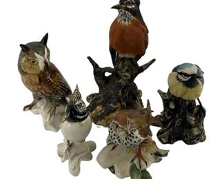 5pc. Vintage Capodimonte Bird Porcelain Figures
