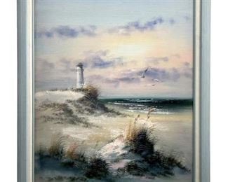 Signed Ocean Landscape Oil on Canvas
