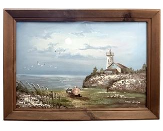 Signed Everett Woodson Landscape Oil on Canvas
