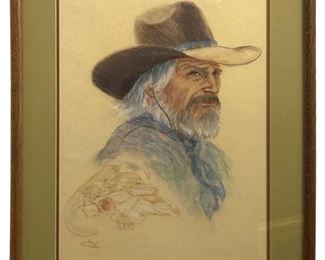 Signed Pastel on Paper Portrait
