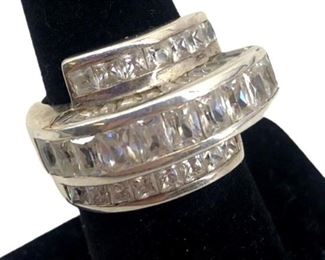 Sterling Silver & Faux Diamond Ring
