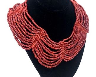 Vintage Coral Bead Necklace
