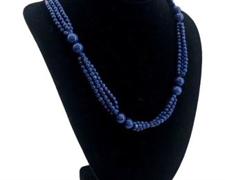 Vintage Lapis Lazuli Beaded Necklace
