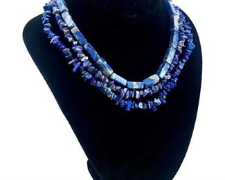 3pc. Lapis Lazuli Beaded Necklaces
