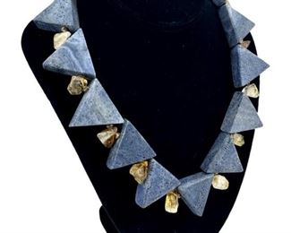 Vintage Triangle Stone Necklace
