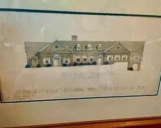 Original Architectural Design Blueprint for Van Hornesville, Ny School