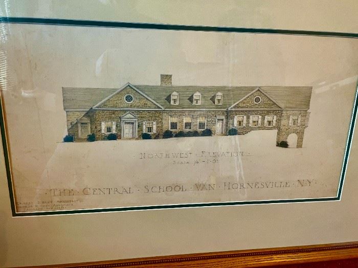 Original Architectural Design Blueprint for Van Hornesville, Ny School
