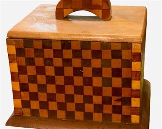 Vintage Parquet Wooden Box 