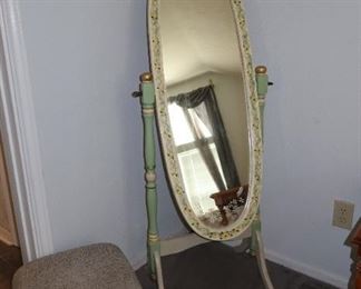 Cheval Mirror  - Hand painted 