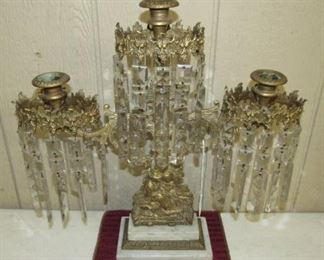 Triple Candle Holder w/Glass Prisms