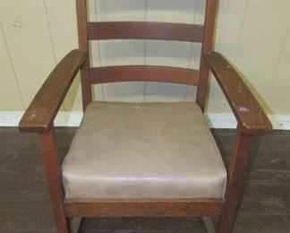 Stickley Oak Rocker - Stickley Label on Back