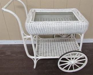 Wicker Serving Cart