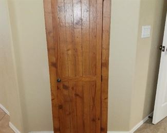 Oak finish tall storage cabinet 18.5"x60"x20"