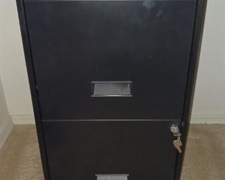 Locking file cabinet.
