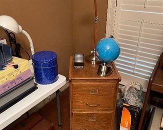 desk lamps, filing cabinet