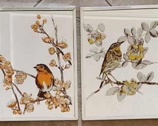 Vintage Intercraft Industries Corp mirrored bird pictures