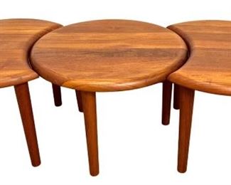 Vintage Danish Modern Solid Teak 3-Piece Sectional Coffee Table
