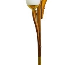 Mid Century Modern Danish Teak Triple Tulip Lamp - Standing Light
