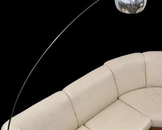 Mid Century Atomic Chrome Brass Arched "Eyeball" Floor Lamp
