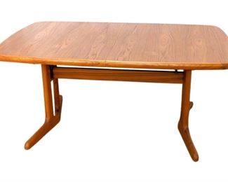 Danish Modern Vintage ANSAGER MOBLER Teak Dining Table with 2 Hidden Leaves - extends to 8 Ft 8...
