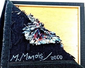 Marcel Marois: Signed/Mounted "Rain-Black" Textile Art - Washington, D.C. Museum Exhibit 2004
