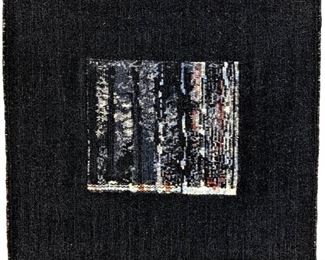 Marcel Marois: Signed/Mounted "Rain-Black" Textile Art - Washington, D.C. Museum Exhibit 2004
