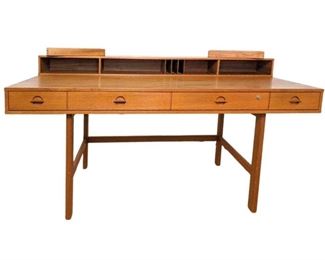 Danish Modern Flip Top Teak Desk by PETER LOVIG NIELSON for DANSK - Made in Denmark
