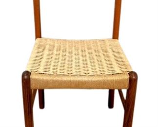 Teak Sun Cabinet Co. Danish Modern Style Chair with Woven Seat
