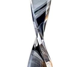 Striking Vintage Schlomi Haziza Lucite Spiral Stand/ Pedestal - 3 Ft Tall
