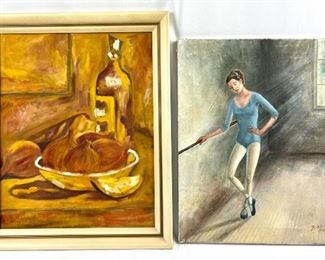 Two Colorful Oil Paintings
