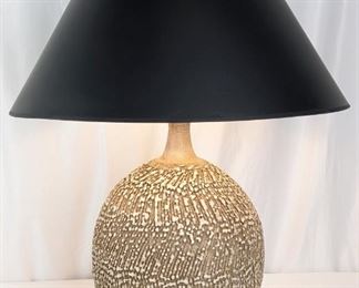 Vintage Lee Rosen For Design Technics Textured Scraffito Ceramic Table Lamp
