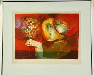 Àlvar Suñol Munoz-Ramos: "The Couple" - Framed Signed Original LE Litho w/Embossing #85/150
