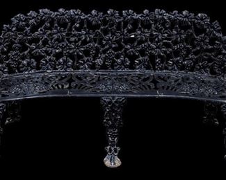 Vintage Cast Iron Grapevine Motif Garden Bench