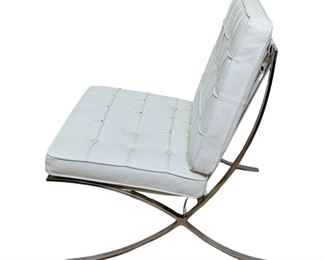  Mies van der Rohe Replica - Knoll Barcelona Style Chair in White Leather 