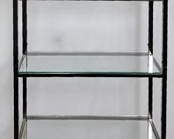 Modern Chrome & Glass Etagere Bookcase Shelf - 7 Shelves