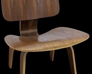 LCW Eames Inspired Plywood Lounge Chair - Walnut Finish- 1 of 2