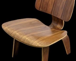 2 of 2: LCW Eames Inspired Plywood Lounge Chair - Walnut Finish