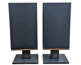 Pair Vintage Polk Audio 10A Speakers with Polk Stands