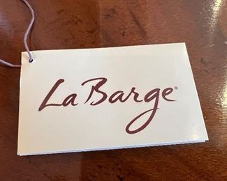 8. La Barge Demi Lune Console w/ Brass Detail (72" x 20" x 35") (as is)