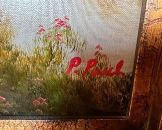 12. Landscape Oil Painting in Ornate Frame signed P. Paul (32" x 36")