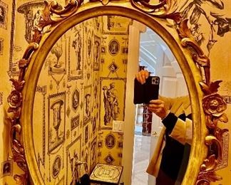 14. Oval Beveled Mirror w/ Decorative Gilt Frame (26" x 44")