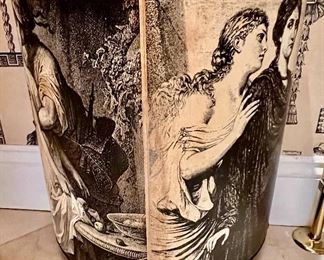 17. Demi Lune Wood Waste Basket (14" x 8" x 16")