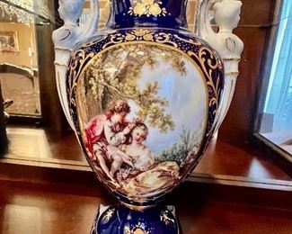 26. Limoge Cobalt Blue Vase (8" x 13")