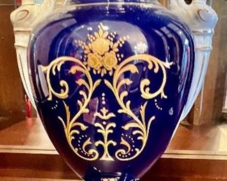 26. Limoge Cobalt Blue Vase (8" x 13")