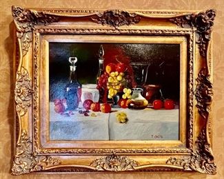28. Oil Painting Still Life signed J. Cecil (24" x 19")