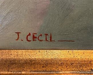 28. Oil Painting Still Life signed J. Cecil (24" x 19")