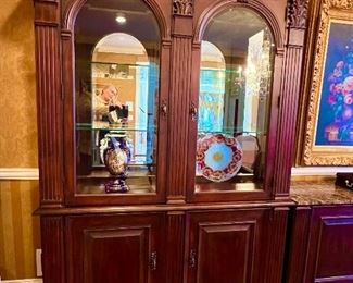 20. Bernhardt Lighted China Cabinet w/ Mirror Back (57" x 17" x 85")