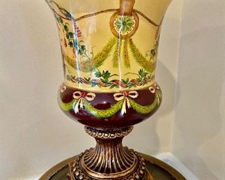 37. Porcelain Footed Urn (14")