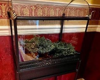 49. Black Metal Terrarium (20" x 11" x 49")